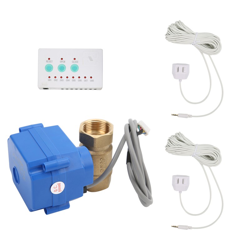 Alarm Sensor Single Brass Ball Valve DualWay Water Leaking Detection