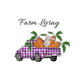 Farm Living Carrot Bunny Easter Rabbit Lovely Trunk Decal Stickers for Computer Mug Cup Glass Car Decor Vinyl Easy to Remove Peel and Stick Weather-Resistant Happy Easter Gifts for Women