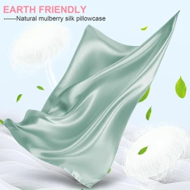Mulberry Silk Pillow Cases Queen Size with Hidden Zipper, Ultra Smooth and Soft Breathable Cooling Silk Satin Pillowcase for Hair and Skin, Gifts for Women Men (Sage Green, 20x30 Inches, 1 Pack)