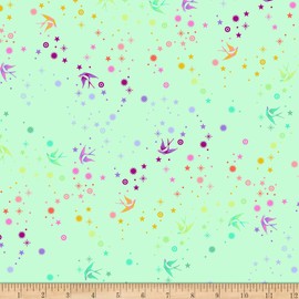 Tula Pink Tula's True Colors Fairy Dust Mint Quilt Fabric By The Yard