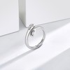 CUPENDA Just Breathe Ring Sterling Silver Lotus Cross Just Breathe