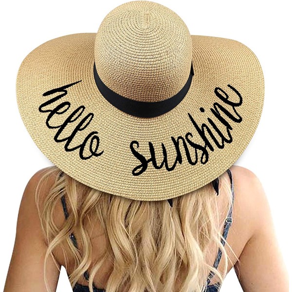 DRESHOW Big Straw Sun Hats for Women Floppy Foldable Roll