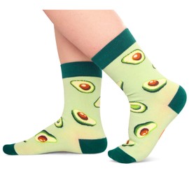 HAPPYPOP Funny Avocado Gifts for Boys Girls - Novelty Avocado Socks, Fruit Socks for Avocado Lovers, Fun Socks for Kids Teen Boys 7-9 Years, Green