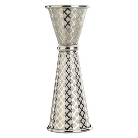 Barfly 1 x 2 oz. Diamond Lattice Etch Japanese Style Jigger, Stainless Steel