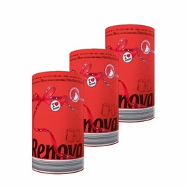 Paper Towel Jumbo Roll 2 Ply 120 Highly Absorbent Sheets Set of 3, 6 or 8 (3 Rolls, Red)