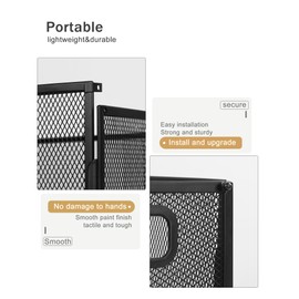 Oterri Hanging File Organizer, Metal File Organizer, Portable Desktop File Organizer for Letter Size Folder, Mesh Hanging File Crate for Office,Folders Not Included(Cool Black,2 Pack)