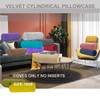 Neck Roll Pillowcases Velvet Cylindrical Pillow Covers 16"x6" with Hidden