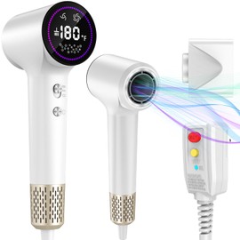 Hair Dryer, Ionic Blow Dryer, Professional High-Speed Hairdryer with 110,000 RPM Motor for Fast Drying, 200 Million Plasma - Low Noise Lightweight Hairdryer with Magnetic Nozzle for Travel Women Man