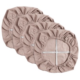 Yikko Chair Seat Covers, High Density Plaid Jacquard Ekedalen Seat Covers for Dining Room, Bar, Wedding Party Decor, Stretchy Washable Chair Seat Cushion Protector (4, Light Brown)