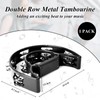 Tambourine Double Row Metal Jingles Half Moon Musical Instruments Tamborines