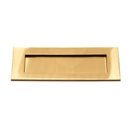 Infinity Decor Polished Brass Victorian Style 10” 250mm Sprung Letter Box Postal Plate for Interior and Exterior Doors  