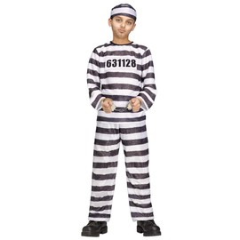 Fun World Convict Costume, Large 12-14, Multicolor