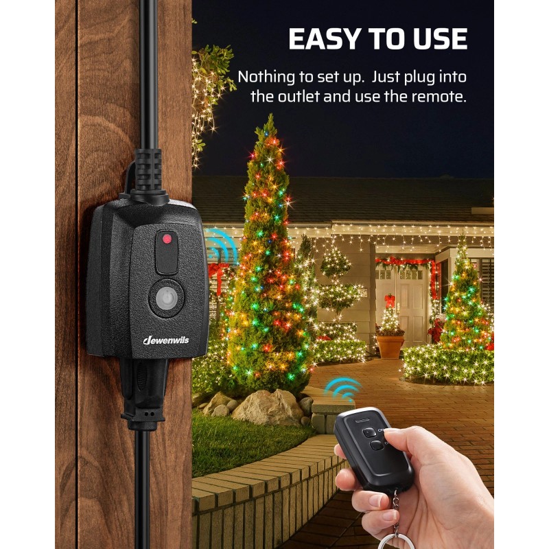 DEWENWILS Outdoor Remote Control Outlet, 125V 15A Wireless Remote Control