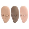 3pcs Lash Mannequin Head Double Layers Realistic Training 3D Rubber