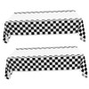 WHAMVOX 2pcs Gingham Racing Tablecloth Rectangular Checkered Table Cover Elegant