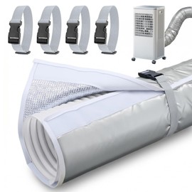 SUREPHON Portable AC Hose Insulation Sleeve, 3-Layer Waterproof Exhaust Duct Cover with Aluminum Thermal Foil, Fits 5” & 5.9” Dia x 59”L Duct, Easy Wrap Installation
