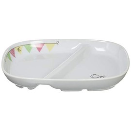 E-Kids Tableware East Divided Lunch Plate, 8.7 inches (22 cm), Smile Garland