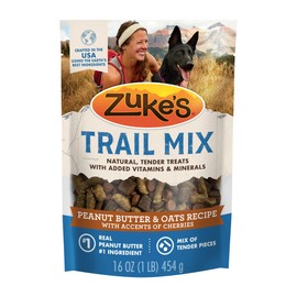 Zukes Trail Mix Pet Treats for Dogs, Soft Dog Treats with Real Peanut Butter and Oats Recipe - 16 oz. Pouch