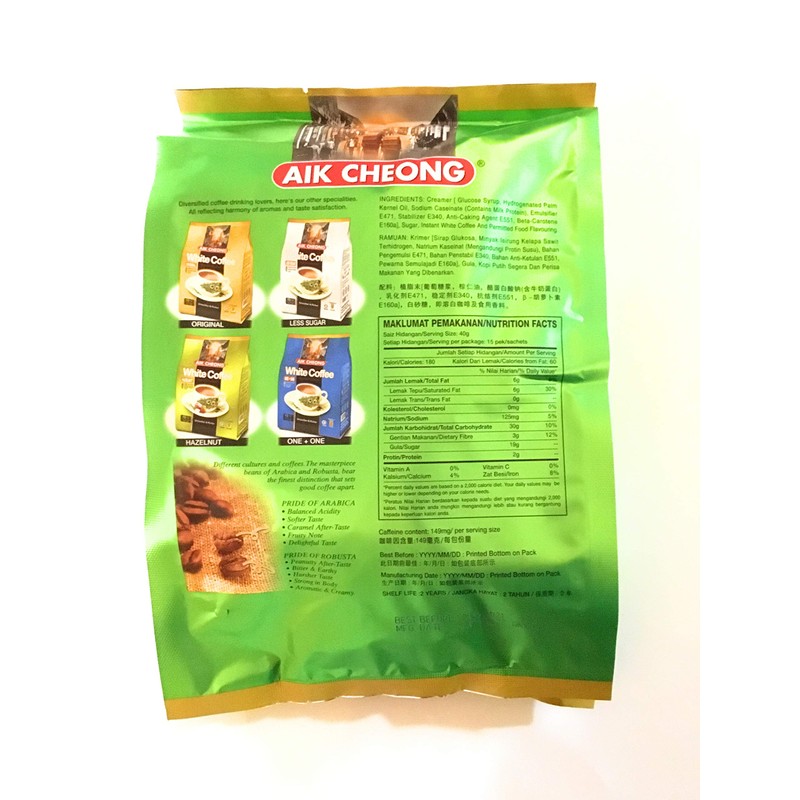 Aik Cheong White Coffee(15x40g)