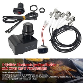 Meyffon 5-Outlet G511-0055-W1 Grill Igniter Kit Compatible with Charbroil Gas Grill Models Electronic Ignition Module w/Wires Push Button