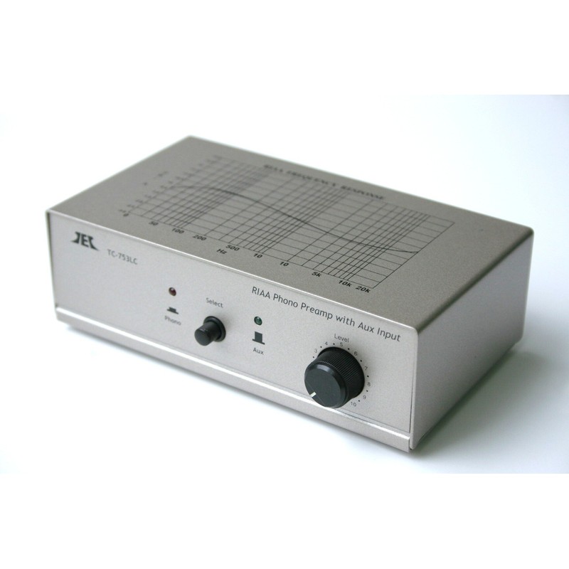 TCC TC-753LC SILVER Phono Preamp w/Level Control and AUX Input