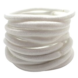 Topkids Accessories Hair Bobbles for Girls and Women, Hair Elastics Hair Bands for Girls Hair Ties Ponytail Holders Hair Accessories for Women Rubber Bands for Hair (12pcs White)