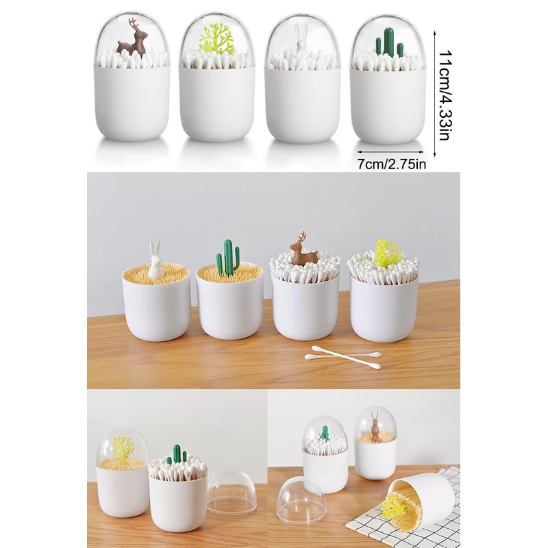 AKOAK 1 Pack Empty Four Season Plant Toothpick Box/Animal Cotton
