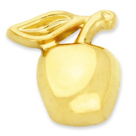 PinMart Shiny Gold Apple Fruit Food School Teacher Recognition Lapel Pin