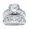 PalmBeach Sterling Silver Round Cubic Zirconia Bridal Ring Set Sizes