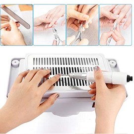 Aspirador de uñas de mesa silenciosa de 6 W, colector de polvo de uñas para uñas acrílicas,herramienta de manicura y pedicura, dispositivo colector de polvo de uñas con ventilador para salón de