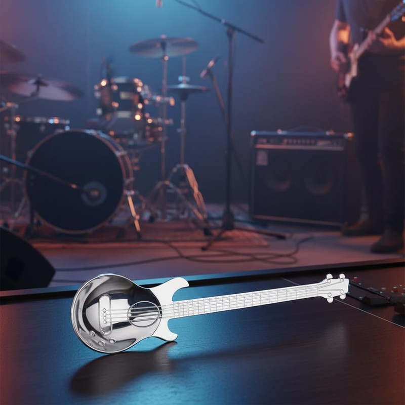 Funny Guitar Shaped Coffee Teaspoons, Musical Dessert Spoons Stirring Mixing