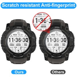 (4 Pack) Screen Protector Glass for Garmin Instinct 3 50mm,9H Hardness, Anti-Shatter, No-Bubble, Scratch Resistant, Cristal Para