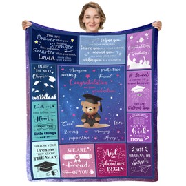 Yasrlvun Graduation Gifts for Her Him Graduation Gifts Class of 2025 Graduation Blanket 50"x60" Master College Nurse Daughter Graduation Gift