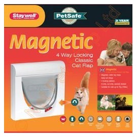 Staywell 932 Magnetic Locking Cat Flap Pet Door White