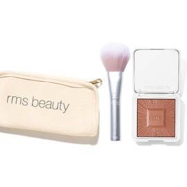 RMS Beauty ReDimension Hydra Bronzer, Stand Up Brush Bag, & Skin2Skin Powder Blush Brush Bundle