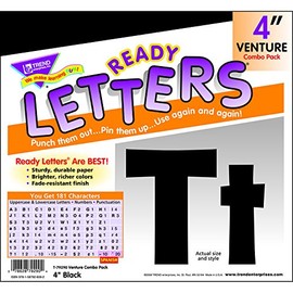 Ready Letters Black 4 Venture Learning Materials Uppercase & Lowercase Combo Classroom Decorations T-79290 Trend Enterprises Inc.