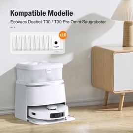 KTNAid 10 St1ck Staubbeutel Zubeh?r f1r Ecovacs Deebot T30 Omni / T30 Pro Omni Saugroboter, 3L Gro?er Kapazit?t Antibakteriell Staubsaugerbeutel
