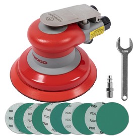 Pneumatic random orbital sander 5-inch light weight palm sander 3/16" (5 mm) diameter orbit 12000 RPM with extra 10pcs sandpaper