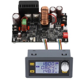 DROK Buck Converter DC-DC 6-70V to 0-60V 20A 1200W Voltage Regulator with Digital Voltmeter Ammeter Digital Control Voltage Regulator Adjustable Buck Power Board Power Module Constant Voltage/Current with Multimeter
