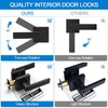 Hasmikit 6 Pack Matte Black Door Handles Privacy Door Levers,