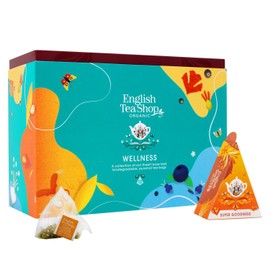 ETS Teegeschenk Wellness | Probierbox, Tee Set zum Geburtstag, Muttertag, Ostern, Weihnachten | BIO 12 Pyramidenbeutel