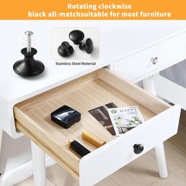 FISKUNYU Möbelgriffe Schwarz 30 mm (14er Set) mit Montageschrauben – Hybrid-Design modern & Vintage für Schubladen, Küchenschränke, Kleiderschränke und Möbel