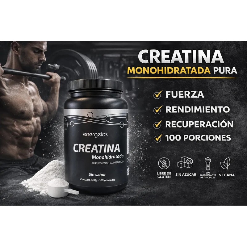 Biotina 120 Caps Y Creatina Monohidratada 500mg Energios Sin Sabor