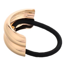 Outanaya Metal Geometric Hair Ties for Women 3-Piece Set Gold Elastic Hair Cuffs for Thick Ponytails Decorative Headwear Accessories