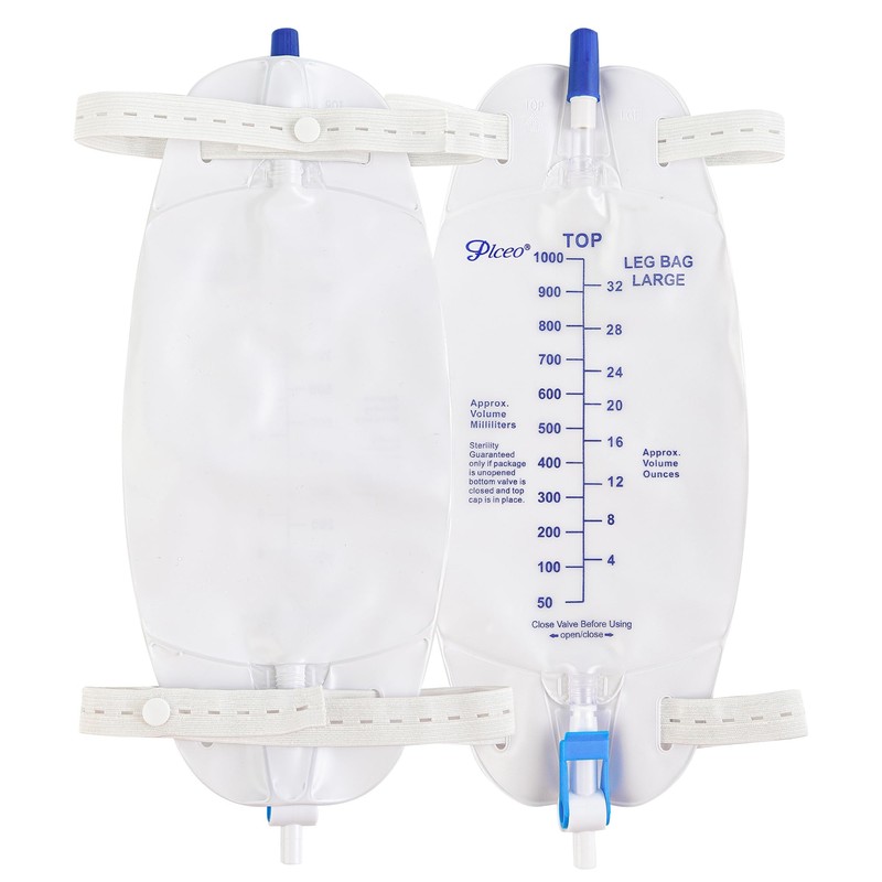 Easy-Tap Leg Bag Urinary Drainage Bag, 1000ml, Anti-Reflux Valve, Cloth