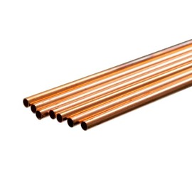 K&S Precision Metals Round Copper Tube 9511 - 3/16" OD x 0.014" Wall x 36" Long - DIY Crafts, HVAC, Electrical, HVAC, Made in USA, 7 Tubes