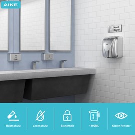 AIKE Updated Stainless Steel Wall Mounted Soap Dispenser 1100ml Large Capacity Manual Liquid Soap Dispenser Rustproof for Commercial and Domestic Use AK1005