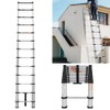 Qimu Telescoping Ladder,Aluminum Lightweight Extension Ladder,330lbs Max Capacity,Non-Slip Sturdy Multi-Purpose