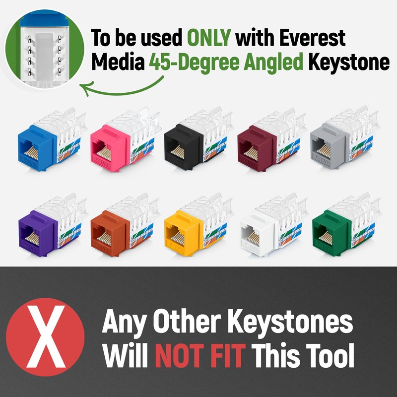 Everest easyJACK - 45° Angled Speed Termination Keystone Tool Set