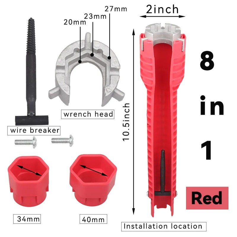 8-in-1 Faucet Wrench for Kitchen Sink Repair – Multifunction Plumbing